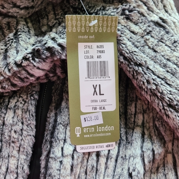 Erin London Inside Out Fur-Real Zip Jacket Size XL - Picture 13 of 13
